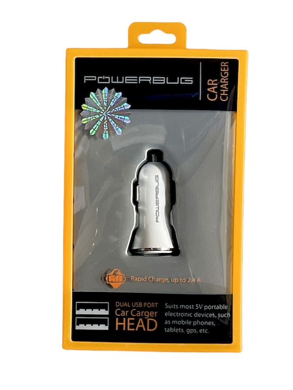 Powerbug | 2.4A Dual USB ports Car Charger