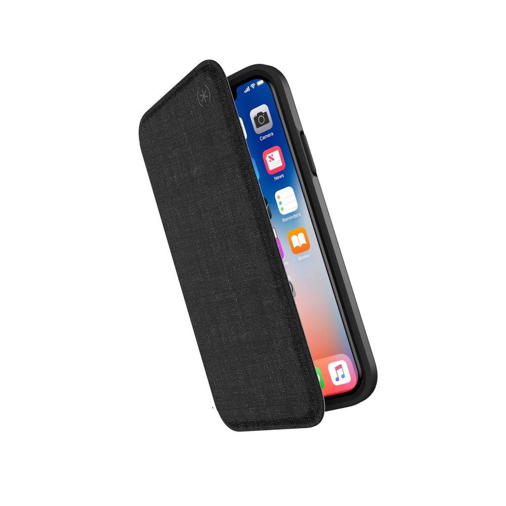 [BWF8-3] Speck Presidio Folio | iPhone X/XS - HEATHERED BLACK