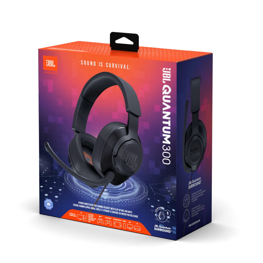 JBL QUANTUM 300 Gaming Over Ear /w Mic - Black