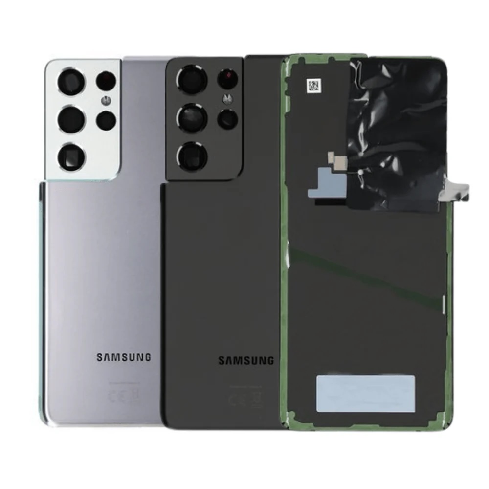 [SP-107]Samsung Galaxy S21 Ultra 5G | Original Set  Battery Door + Adhesive + Back Camera Lens + Bezel - Black