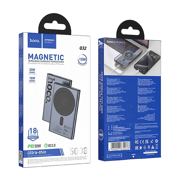 Hoco Q32 Bird PD20W wireless magnetic power bank(5000mAh) [Airline CCC Approved]