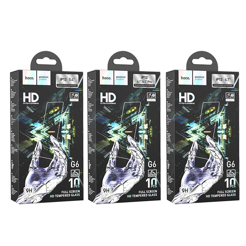 [BWS5-18] Hoco G6 [Box of 10pcs] | HD Tempered Glass - iPhone 12 Pro Max (6.7)